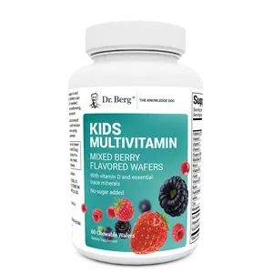 Kids Multivitamin No Sugar Added - Mixed Berry Chewable Vitamin - 60 Wafers Dietary Healthcare Supplement