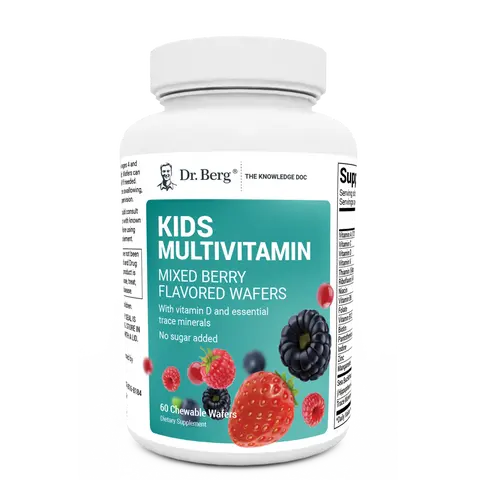 Kids Multivitamin No Sugar Added - Mixed Berry Chewable Vitamin - 60 Wafers Dietary Healthcare Supplement