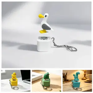 Glowing Seagull & Lizard & Frog & Duck Seagull Croaking Keyboard Fidget Toy, USB Rechargeable Keychain, Quacking Stress Reliever with Colorful Lights, Fun & Portable Anxiety Relief Toy for All Holiday Gifts
