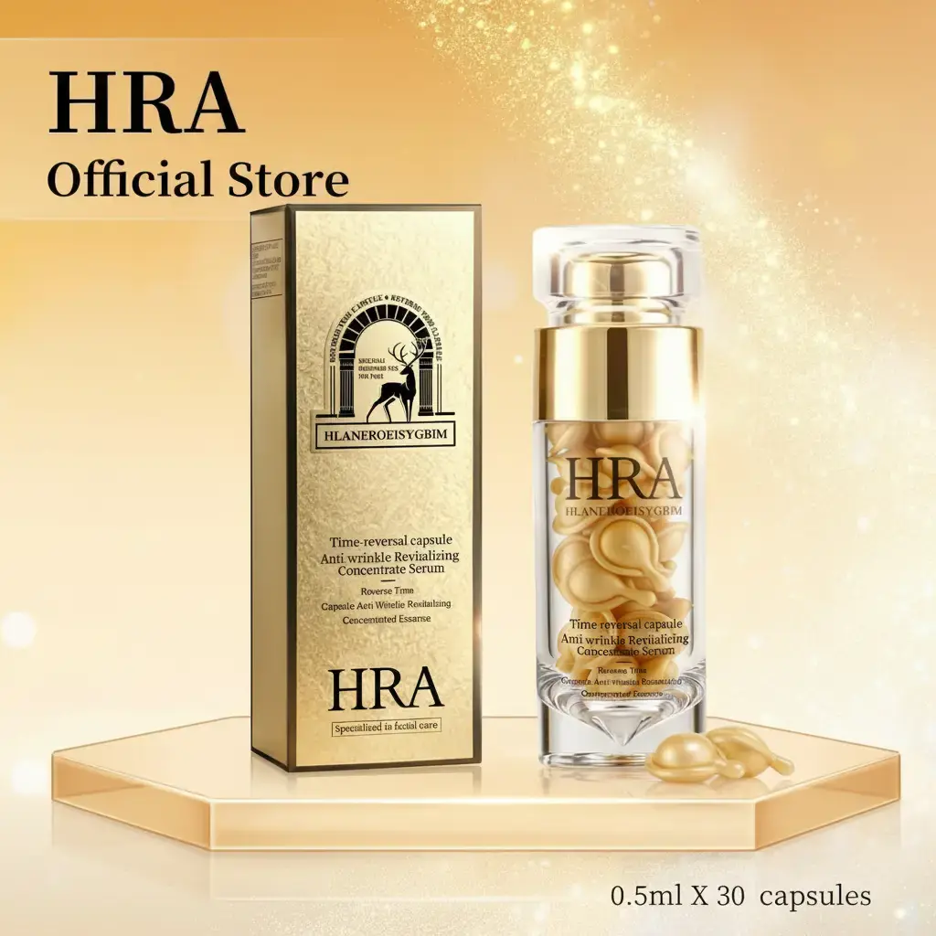 HRA Official Squalane Collagen Mix Face Serum, 1.6oz Anti-Wrinkle Peptide Serum with Hydration-Boosting Formula - Skin Repair, Day/Nite Use, Facial Firming, Neck Plumping Skincare for Women (All Skin Types), Face & Neck