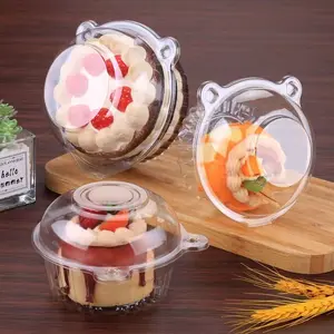 Clear Plastic Cup Cake Box with Lid-Perfect for Pastries, Mousse, Pastries and Sandwiches, Ideal for Stacking, Parties, Bakeries and Catering Services, Party Cake Box, Stackable Storage Box