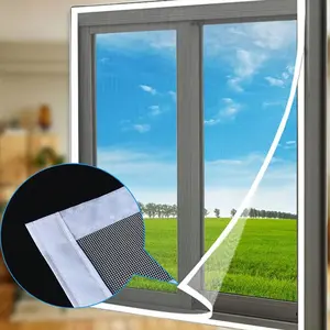 Black & White Window Screen Mesh Kit, Hook-and-Loop Easy Install, Invisible Breathable Mosquito Net, Anti-Insect Dustproof Window Screen Set, Removable for Home