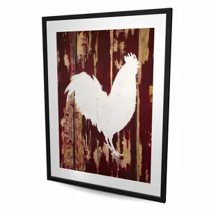 212 MAIN 36x48 in. Wood Farmhouse Framed Rooster Silhouette Print - Rustic Artistic Artwork, Nature-Infused Room Decoration, Ideal Home Decor Wall Art Gift for Home Supplies Needs
