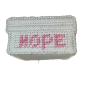 Breast Cancer Awareness Coaster Set with Pink Hope Text on White Coaster Tableware for Daily Use and Support