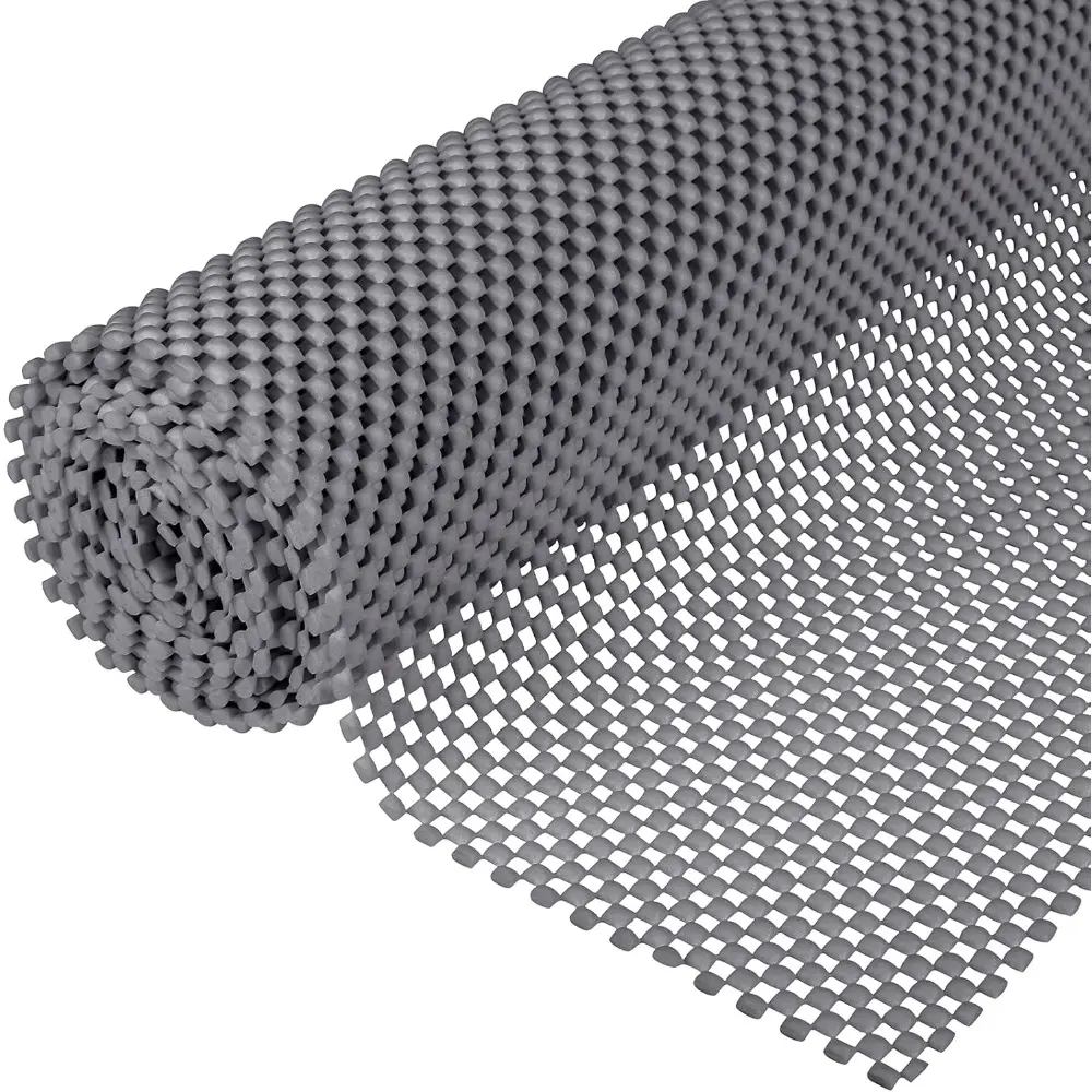 Non-Slip Mat Area Rug Pad Anti Slip Gripper Roll Rubber Matting Waterproof Floor Mat PVC Shelf Drawer Liner Floor Mats Liners for Home, Office, Cars, Caravans (Gray, Beige, Black, 30 x 200 cm)