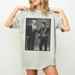 The King with The King Trump and Elvis T-Shirt Unisex Donald Trump Elvis Graphic Tee