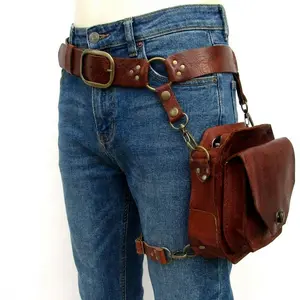 Medieval Waist Belt Drop Leg Bag - Thigh Steampunk Waist Pack PU Leather Fanny Bag Motorcycle Thigh Wallet for WomenGift