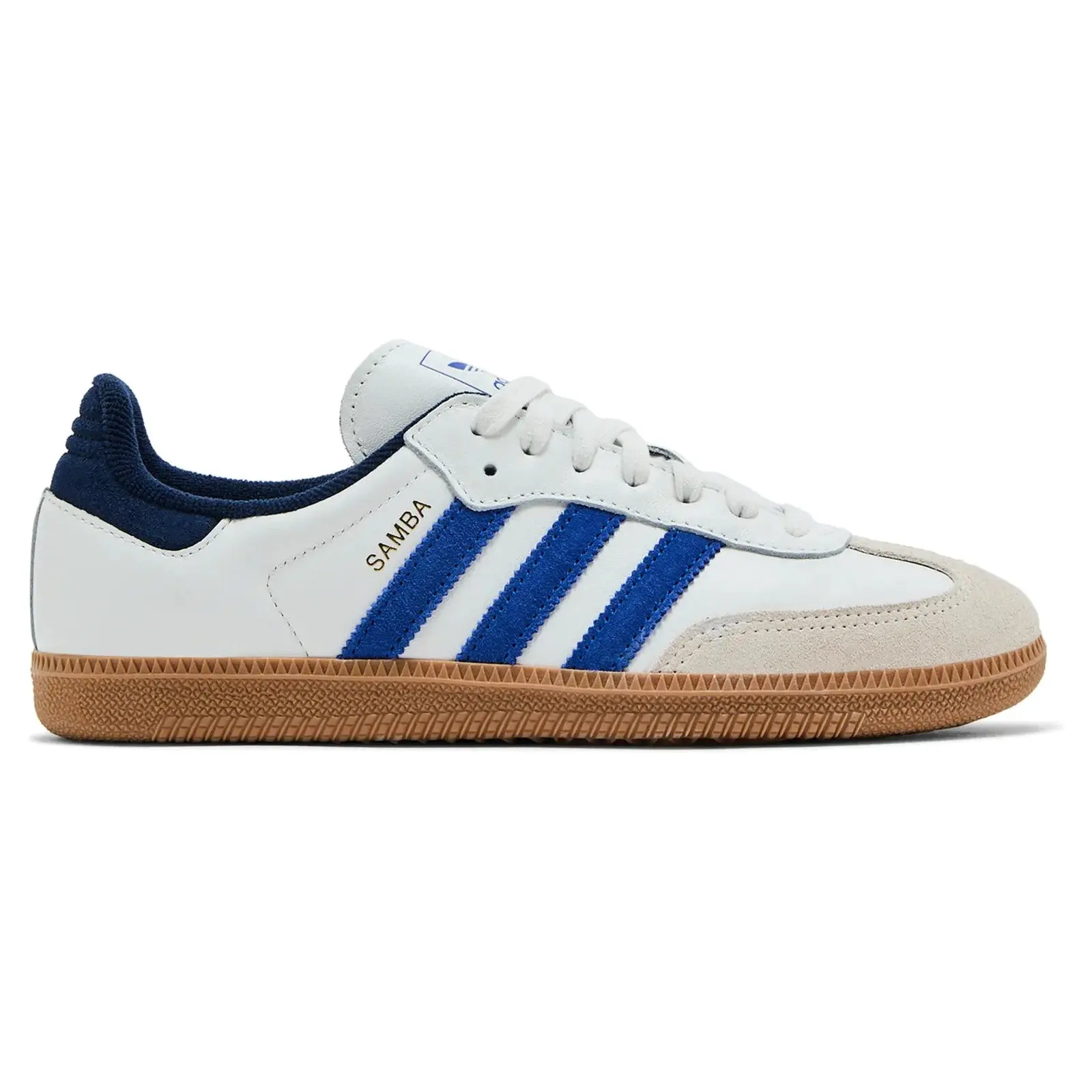 Adidas Women's Samba OG Colorblock Sneaker, Authentic Gum Sole for Everyday Comfort, White, Royal Blue & Night Indigo, Us W 10, Original, Classic
