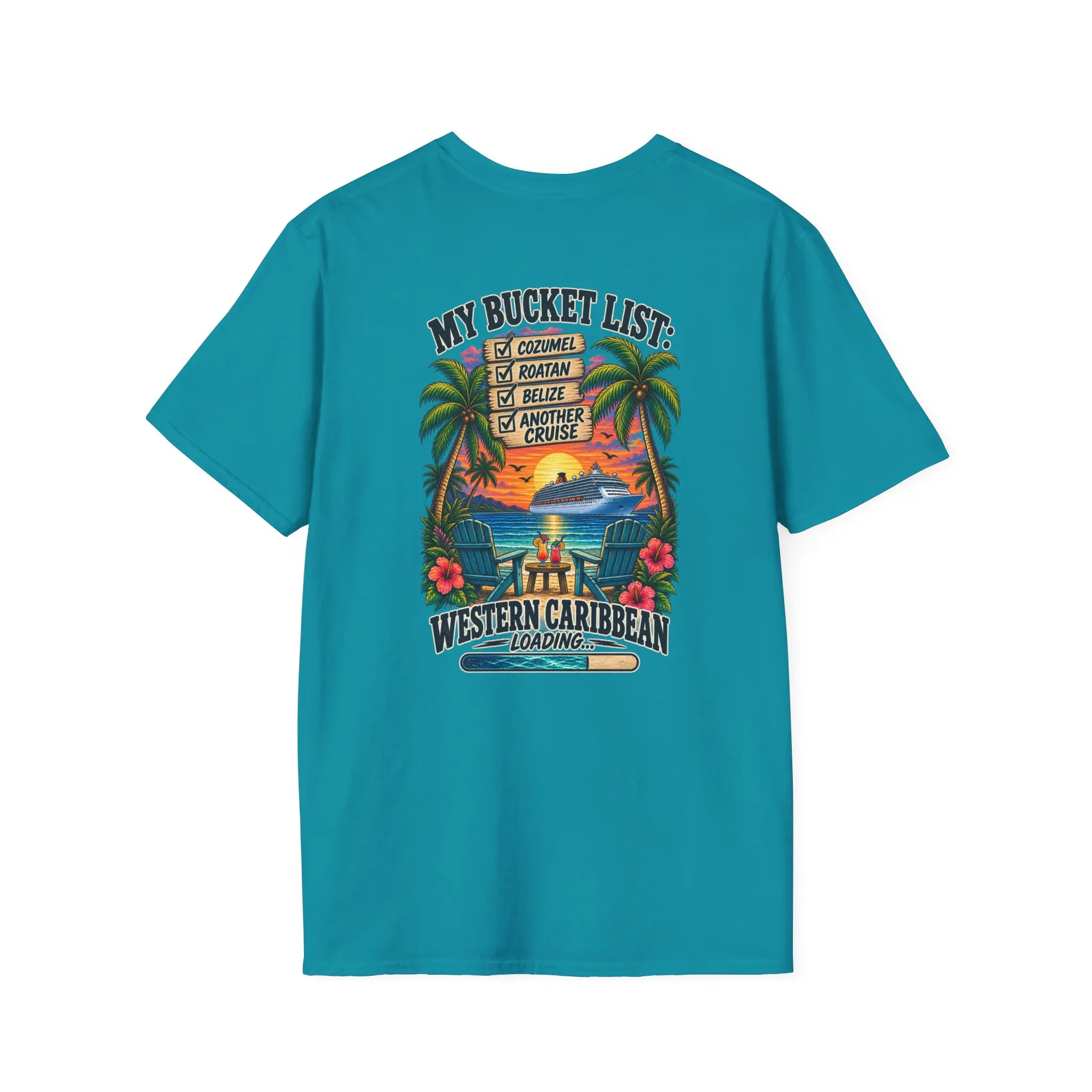Women's Casual Classic T-Shirt - My Bucket List Cozumel, Roatan, Belize Cruise Vacation Theme