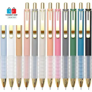 Ballpoint Pens Black Medium Point 1Mm Pen with Super Soft Grip Ball Point Pen for Men Women Retractable Pens (Gold-12 Pcs) No Brand