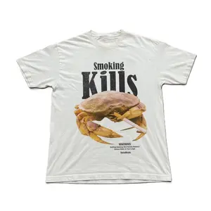 Vintage Style Smoking Kills white tee Size S-5XL