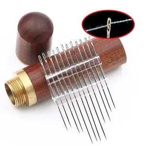 Hand Sewing Needles Set, Threader-Free Design for Ease of Use, Ideal for Seniors & Visual Impairment, Includes 30 Pieces & Wooden Case