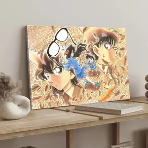 Detective Conan Character Illustration Poster, Modern Art Canvas Print, Waterproof Wall Decor for Living Room & Bedroom