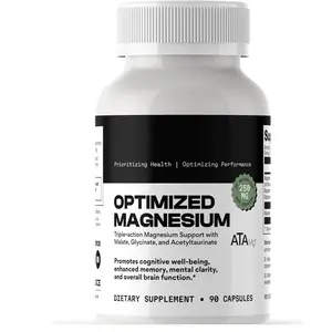 Optimized Magnesium Glycinate + Magnesium Taurate (as ATAmag) for High Brain Bioavailability to Support Stress Relief and Sleep | 30 Servings