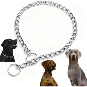 Dog Choke Collar Slip P Chain,Heavy Duty Metal Training Choke Collars, Adjustable Weather Proof Alloy Steel Chains for Small Medium Large Dogs