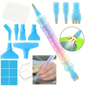 Diamond Painting Art Drill Pen Set, Includes 6 Screw Tips, 6 Clay Sticks with Storage Box, Multi-Functional Replacement Pens, Diamond Art Tools
