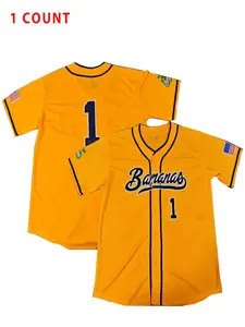 Men's Baseball Jersey, Quick Drying Breathable Baseball Jersey, Casual Sporty Short Sleeve V Neck Baseball Top for Outdoor Sports, Men's Sportswear, Jersey Tee