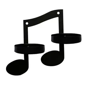 Explorinox 1 Set Candle Holder Wall-mounted Creative Handmade Metal Musical Note Key Shape Tea Light Display Stand Home Decor