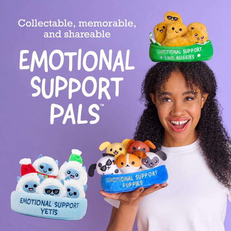 Emotional Support Yetis by Relatable – Cuddly Stuffed Animals, Plushies, and Cute Stuff, Great Gift Ideas for Loved Ones of All Ages, Includes 5 Plushies with Carrying Basket