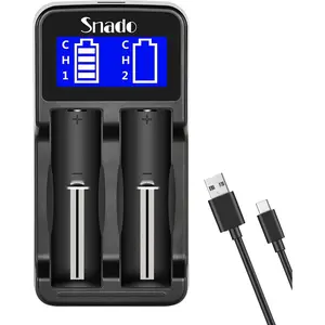 Intelligent Charger, Snado LCD Display Universal Smart Charger for Rechargeable Batteries Li-ion Batteries 18650 18490 18350 17670 17500 16340 14500
