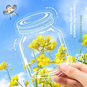 Dry Flower Bookmark DIY Craft Kit, Specimen Laminating Film, Transparent Small Bottle Pressed Flowers, Creative Homemade Supplies