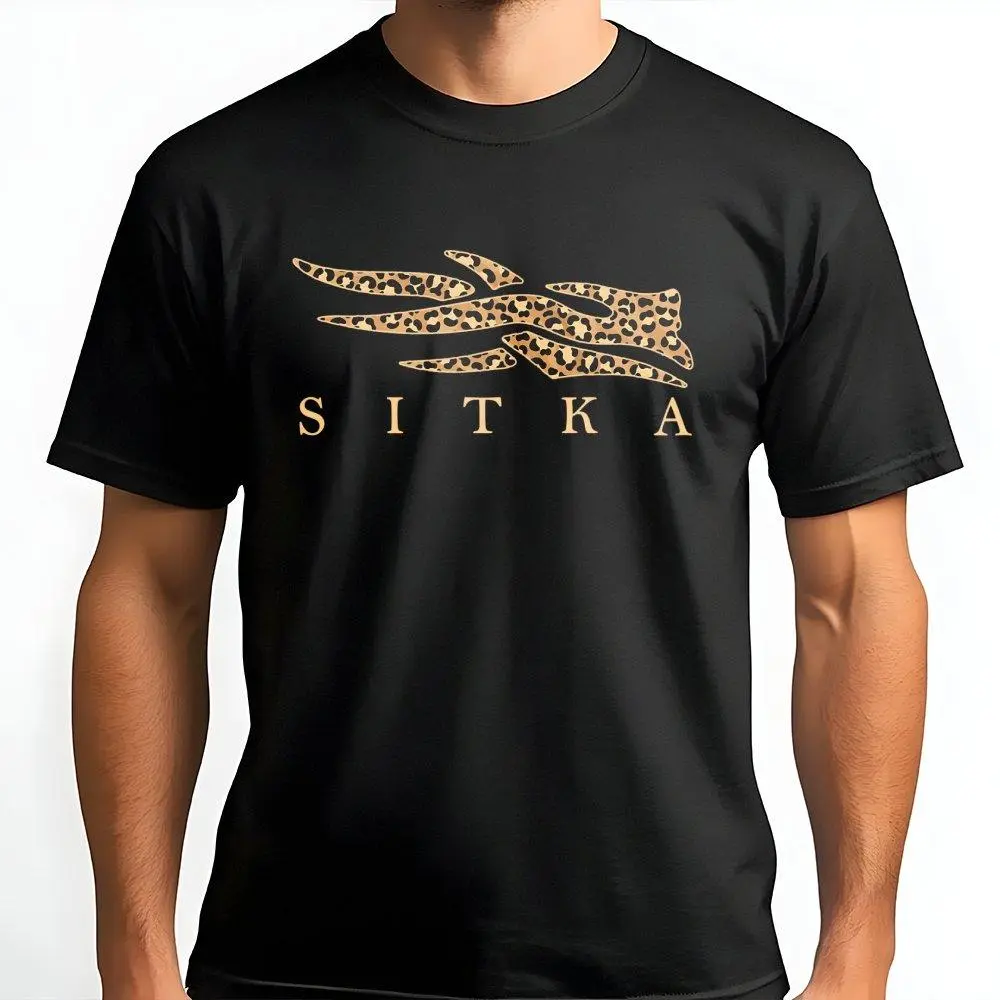 Sitka Leopard Print T-Shirt, Hunting Inspired Leopard Logo Graphic Tee, Vintage Outdoor Unisex Tshirt, Camo Style Outfit, Gift for Hunters & Outdoor Lovers