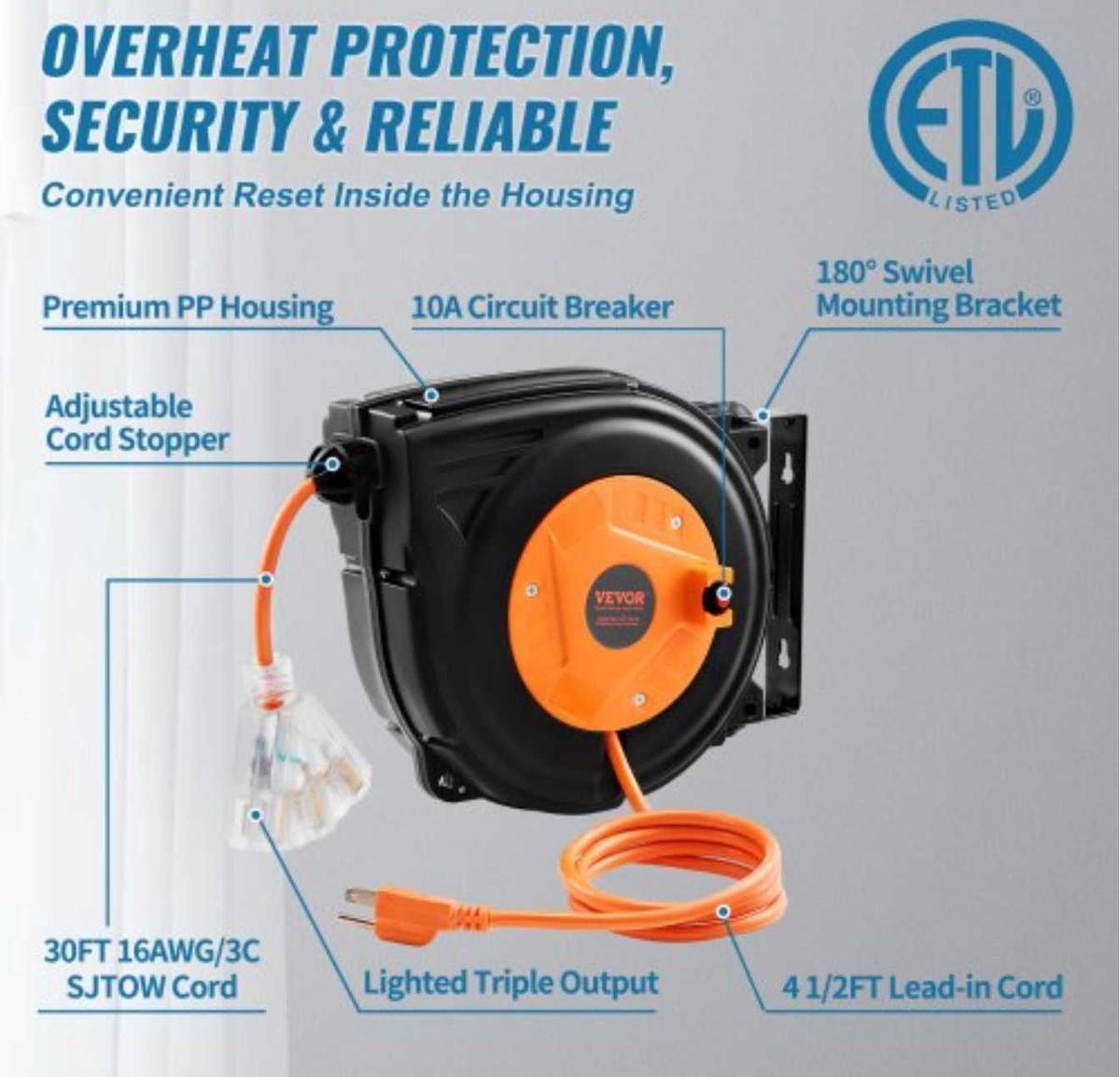 Item: 30FT - 16AWG/10A - Yellow