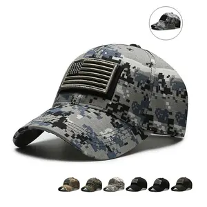 Embroidered American logo patch baseball cap for men, spring and autumn, with Velcro, outdoor duckbill cap for women
