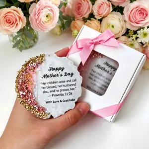 Christian Mother's Day Epoxy Resin Keepsake, Bible Verse Proverbs 31:28 Ornament, Religious Mom Gift, Blessed Tabletop Decor with Gift Box, Religious Party Favors