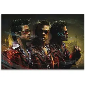 Fight Club Movie Poster Gift for Boxing Lovers (34) Poster Decorative Painting Canvas Wall Art Living Room Posters Bedroom Painting