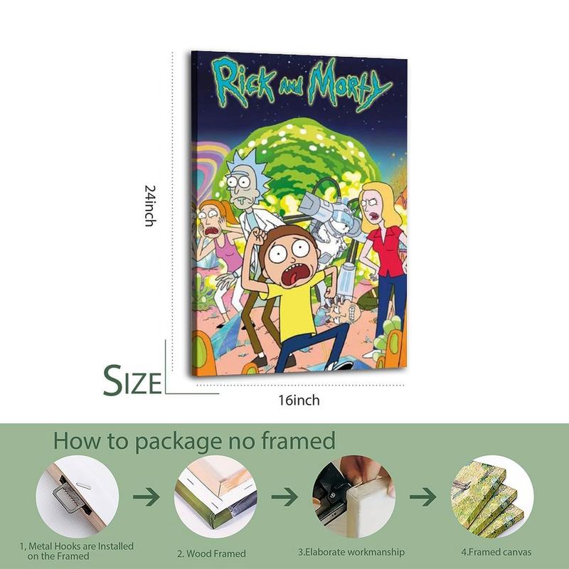 Rick And MortyPoster for Bedroom Aesthetic Canvas Wall Art Living Room Painting Picture Print Modern Family Decor Artist Bathroom Landscape