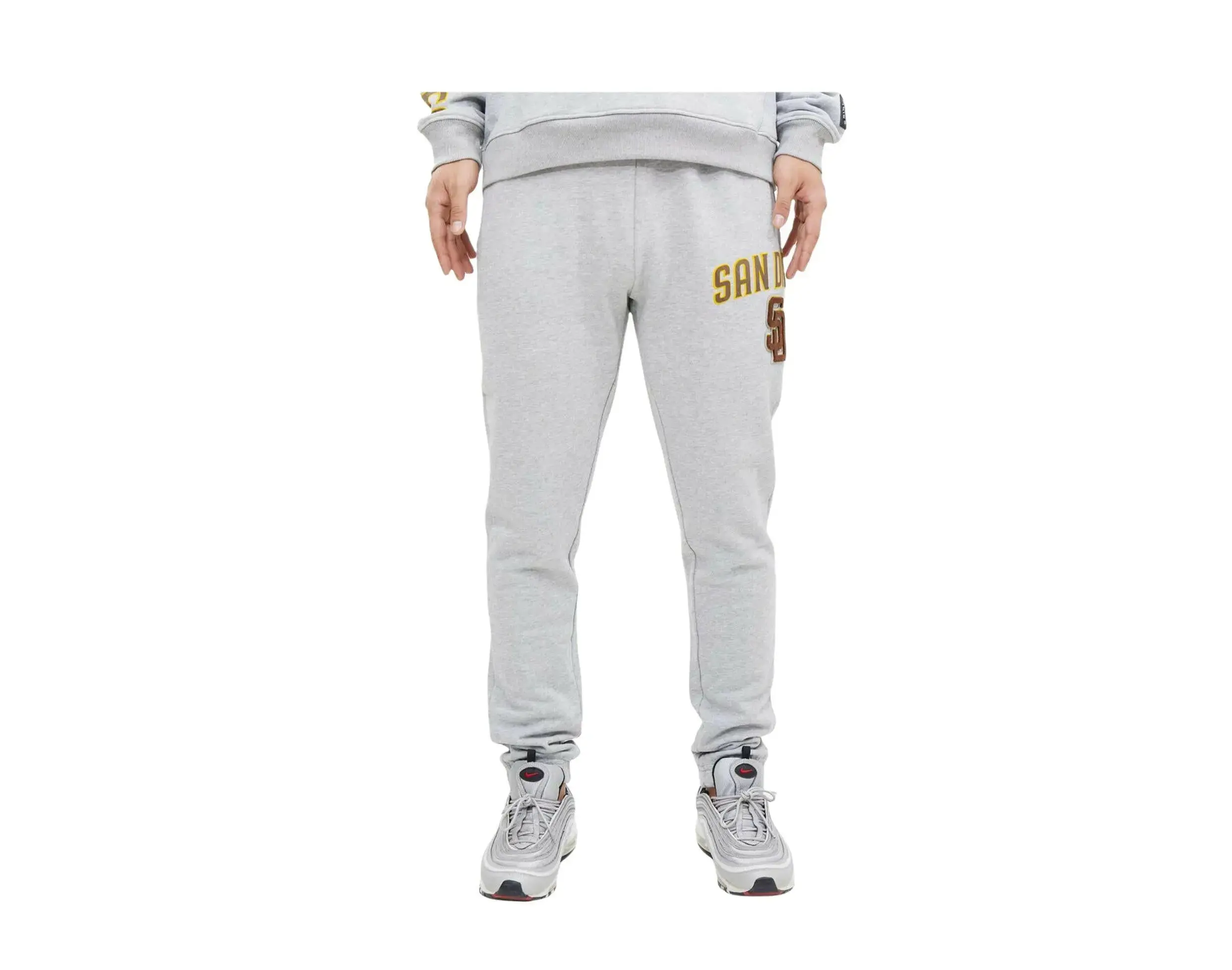 Pro Standard MLB San Diego Padres Stacked Logo Sweatpants in Heather Grey | Men's