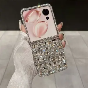 Full Rhinestone Luxury Foldable Phone Case For Samsung Galaxy Z Flip3/4/5/6/7, Heavy-Duty Protection Sparkling High-Grade Style Cover