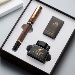 Luxury Calligraphy Pen Set: Professional Metal Nib Fountain Pens for Writing, Portable Practice & Business Signatures. Includes 10 Ink Refills & 30ml Bottle. Premium Gift Box for Corporate Customization.