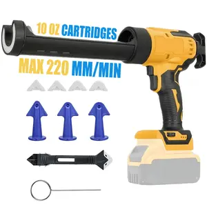 Cordless Caulking Gun for Dewalt 20V Max Battery (NO BATTERY), 10 Oz Electric Caulk Gun with Anti-Drip, Auto Retract, LED Light, 6 Speed, Dripless Caulking Gun for Filling, Sealing and Repair Windows