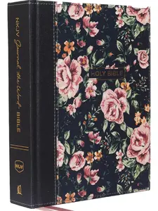 NKJV Journal the Word Bible - Cloth Over Board, Gray Floral, Red Letter, Comfort Print Bible Study Book: Reflect Beside Favorite Verses