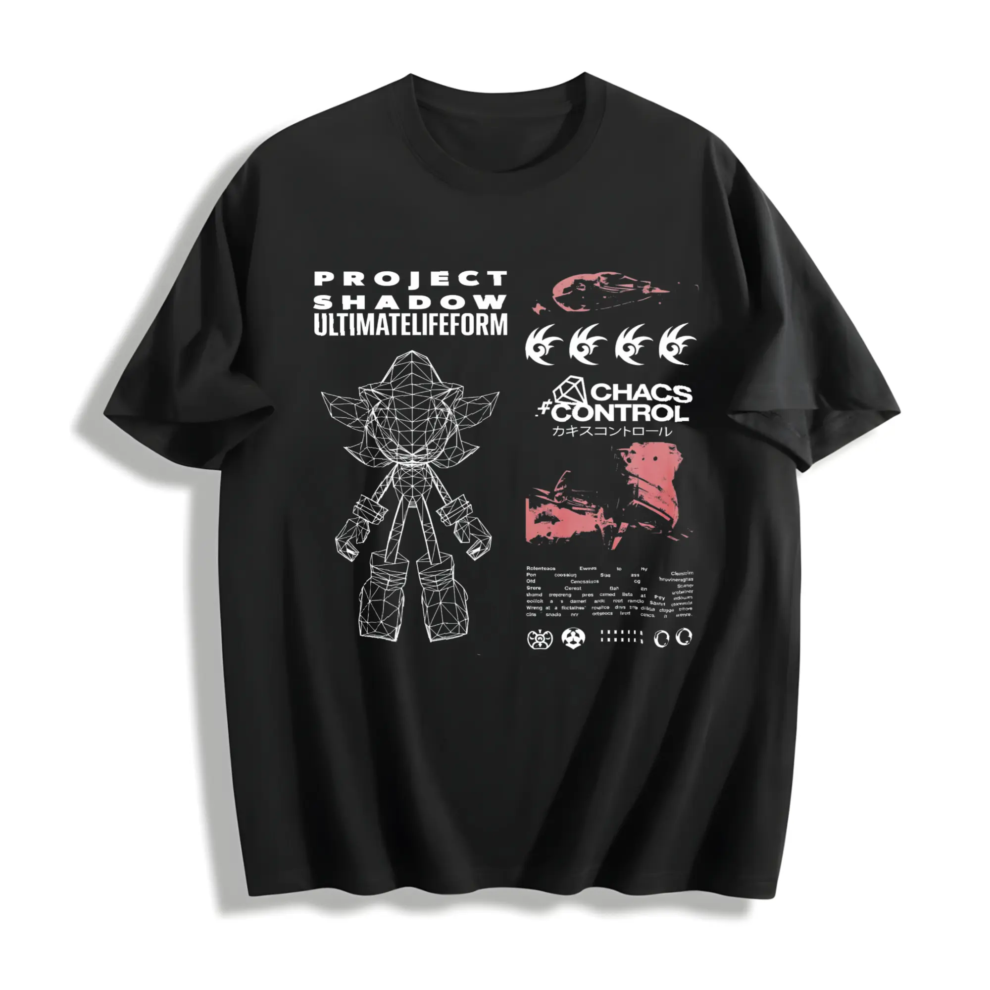 Project Shadow T-Shirt, Shadow the Hedgehog Shirt, Unisex Vintage Graphic Tees Gothic Grunge Y2k Emo Scene Amity Affliction Style Clothes Men Women Streetwear