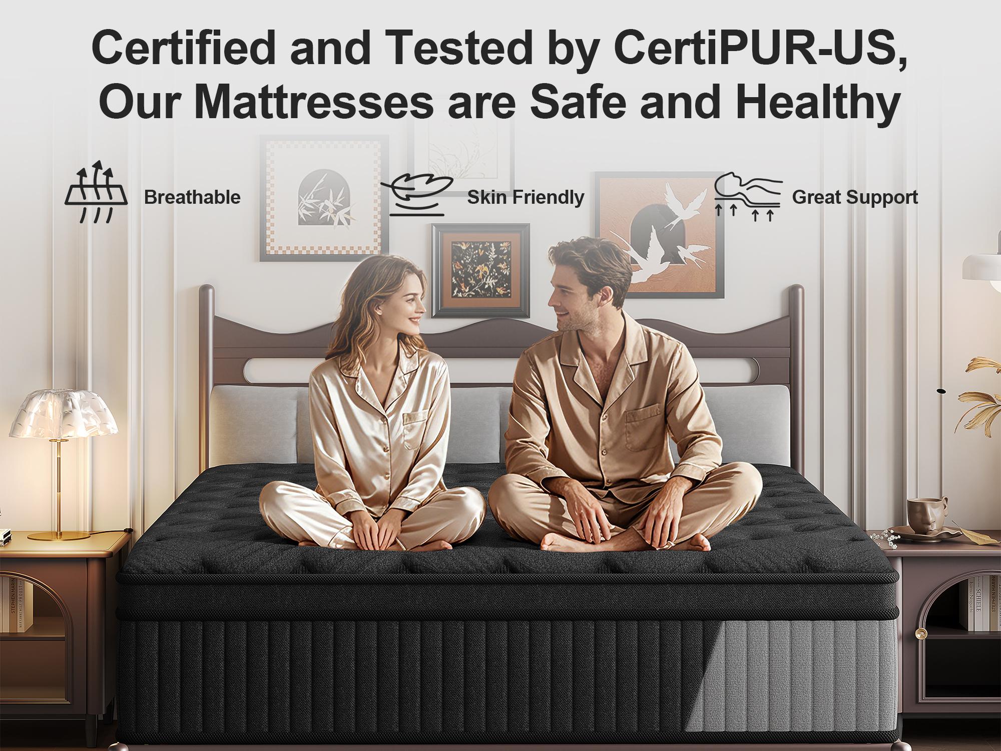 【10/12/14 Inch】Twin Full Queen King ,black Hybrid Memory Foam Mattress in a Box | Pocket Spring + Zoned Support | Soft and Comfortable, Pressure Relief, Medium Firmness, CertiPUR-US Certified(mattresses | queen size mattress | full size mattress) 【10/12/14 Inch】Twin Full Queen King ,black Hybrid Memory Foam Mattress in a Box | Pocket Spring + Zoned Support | Soft and Comfortable, Pressure Relief, Medium Firmness, CertiPUR-US Certified(mattresses | queen size mattress | full size mattress)