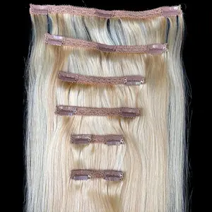 Human Hair 6PCS Blonde Clip In Extensions #27/613 - Fashion Accessory
