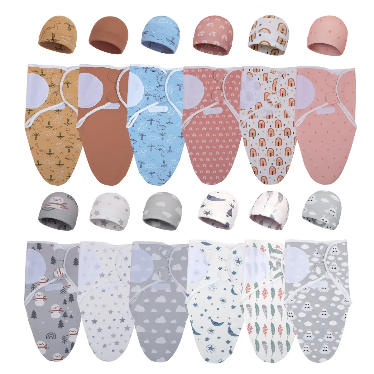 3 Pack Newborn Baby Swaddle Blankets – Soft, Breathable & Absorbent Swaddles for Preemies, Boys & Girls, Anti-Startle Baby Wraps with Bibs safety multipurpose comfy bedding gift