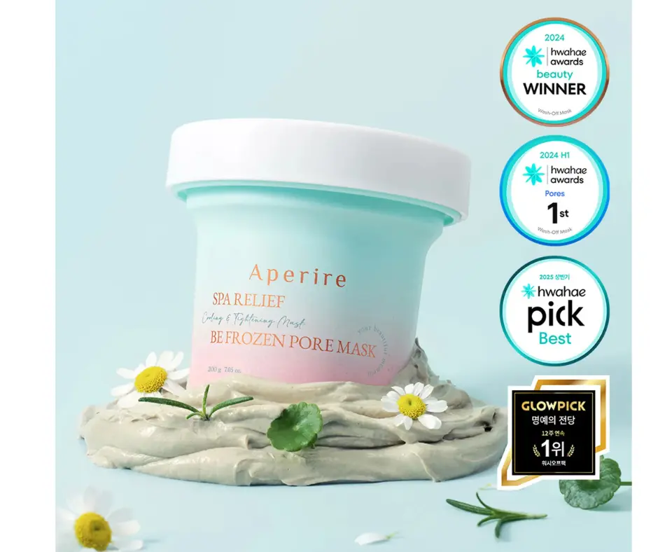 APERIRE Clay Pore Mask - Gentle Creamy Cleanser for Acne-Prone Adults, Sensitive & Normal Skin - Moisture-Boosting, Soothing, Pore-Minimizing, Imperfection-Reducing, Anti-Aging, Barrier Repair, Anti-Acne, Blackhead Removal Skincare Solution