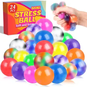 24 Pack Stress Balls for Adults, Squeeze Balls for Anxiety Relief, Soft Palm-Sized Pressure Balls, Durable Relaxation Set