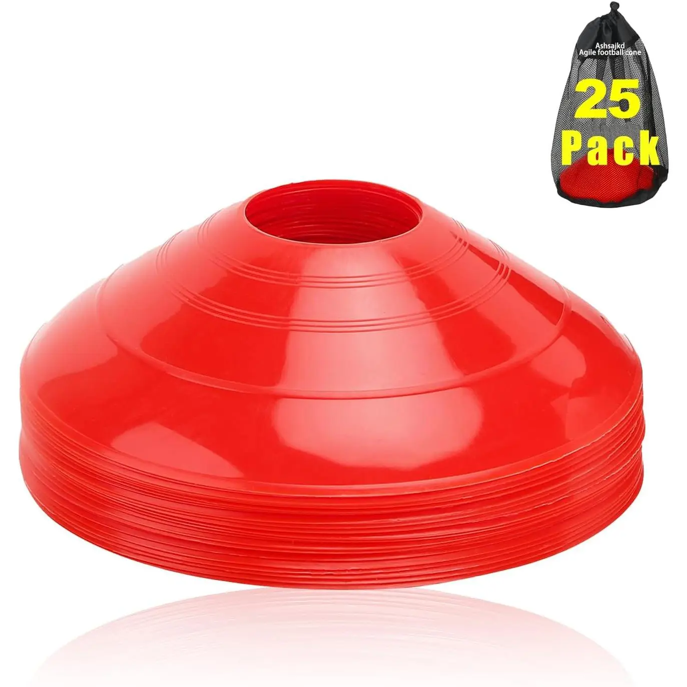 (Set of 25/50/100 - Agility Soccer Cones with Carry Bag and for , Football Cones for TrainingFootball, Basketball, Coaching, Agility Cones for Indoor and Outdoor