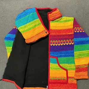Unisex Woolen Jacket with Fleece Hoodie, Full Zip Design, Separatable Hat, Double Wool Made, Long Sleeves - Clothing, Layer