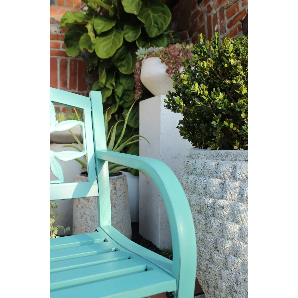 Innova Hearth & Home S523-68 Tuscan Spring Leaves Steel Bench with Patina - Outdoor Living Furniture, Overall Dimension: 35'' H X 51'' W X 23'' D, 16'' H X 48'' W X 18'' D