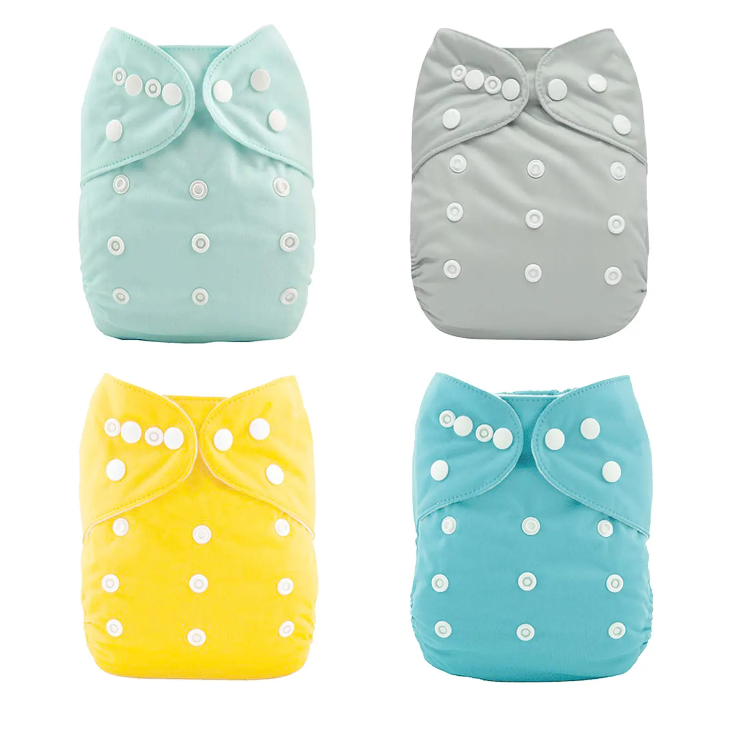 Baby Cloth Diaper 4 Pack with 8 Inserts One Size Cloth Diaper Covers Adjustable Washable Reusable for Baby Girls and Boys