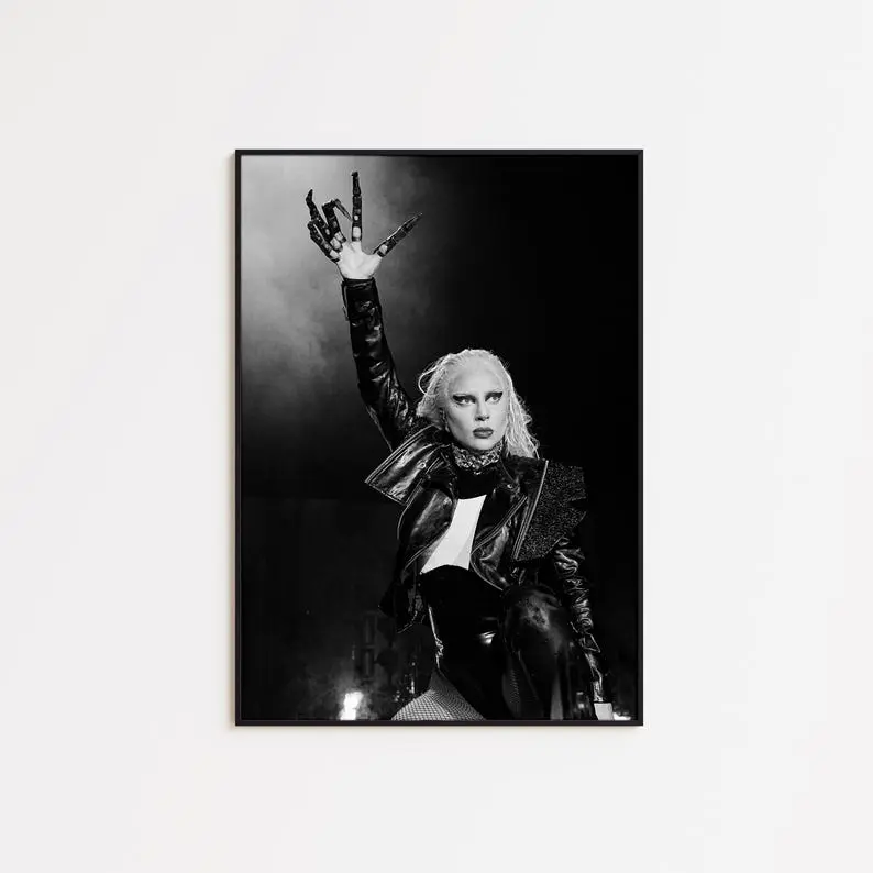Gaga Poster, Black and White Wall Art, Vintage Wall Art, Photograph Prints, Home Decor, Room Decor, Fan Poster, Music Room Print