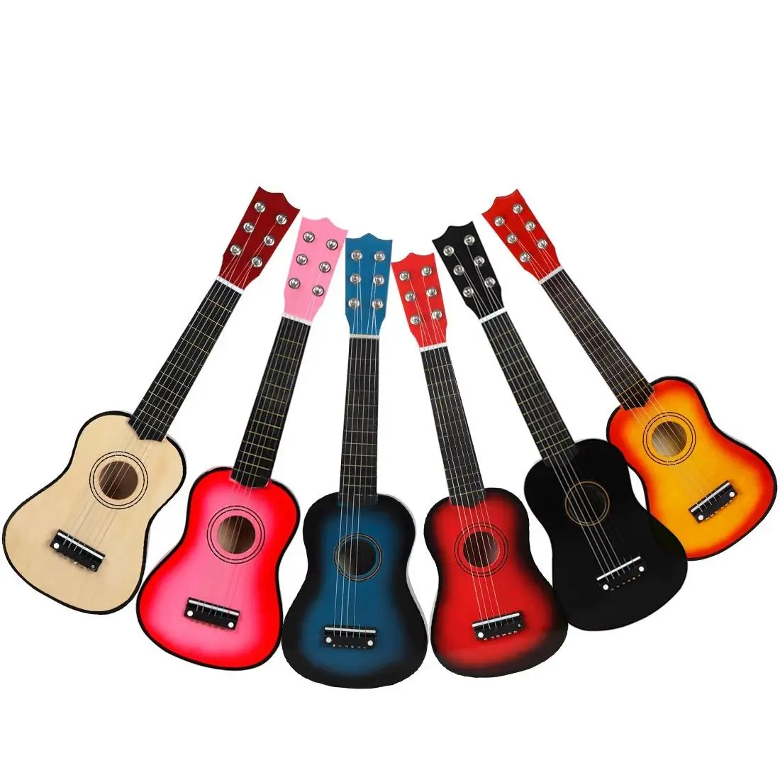 21 Inch Soprano Ukulele, 1 Count 6 String Guitar, Basswood Wood Ukelele for Kids Adult Student Starter, Musical Instrument for Beginners, Guitars