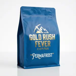 Permafrost medium dark roasted small-batch specialty coffee beans boast a robust aroma and flavor.