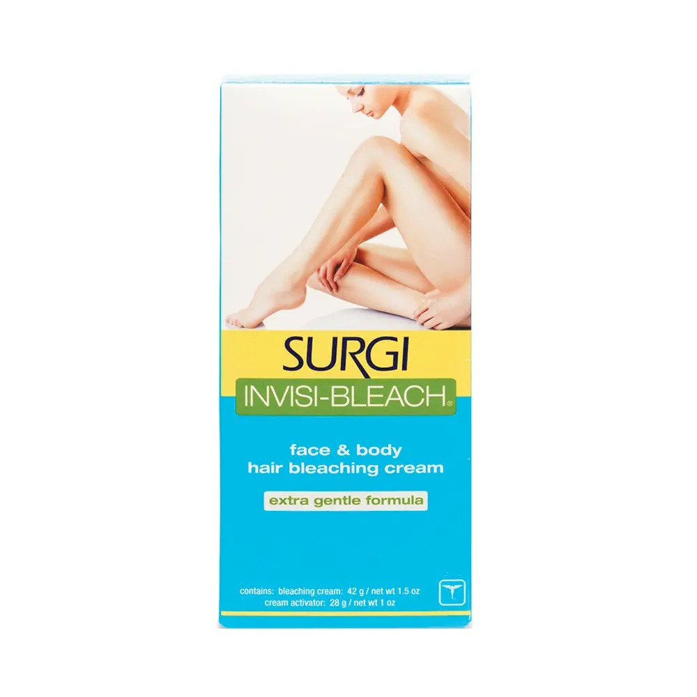 Surgi-Care Invisi-Bleach Hair Removal Cream - Gentle Formula with Honey Extract, 1.5oz (42ml) Single Item, Invisible Results, For All Skin Types, Face/Arms/Legs, Brightening & Smooth Finish, Includes Mixing Tray & Easy Mixing Instructions, Water, Contains